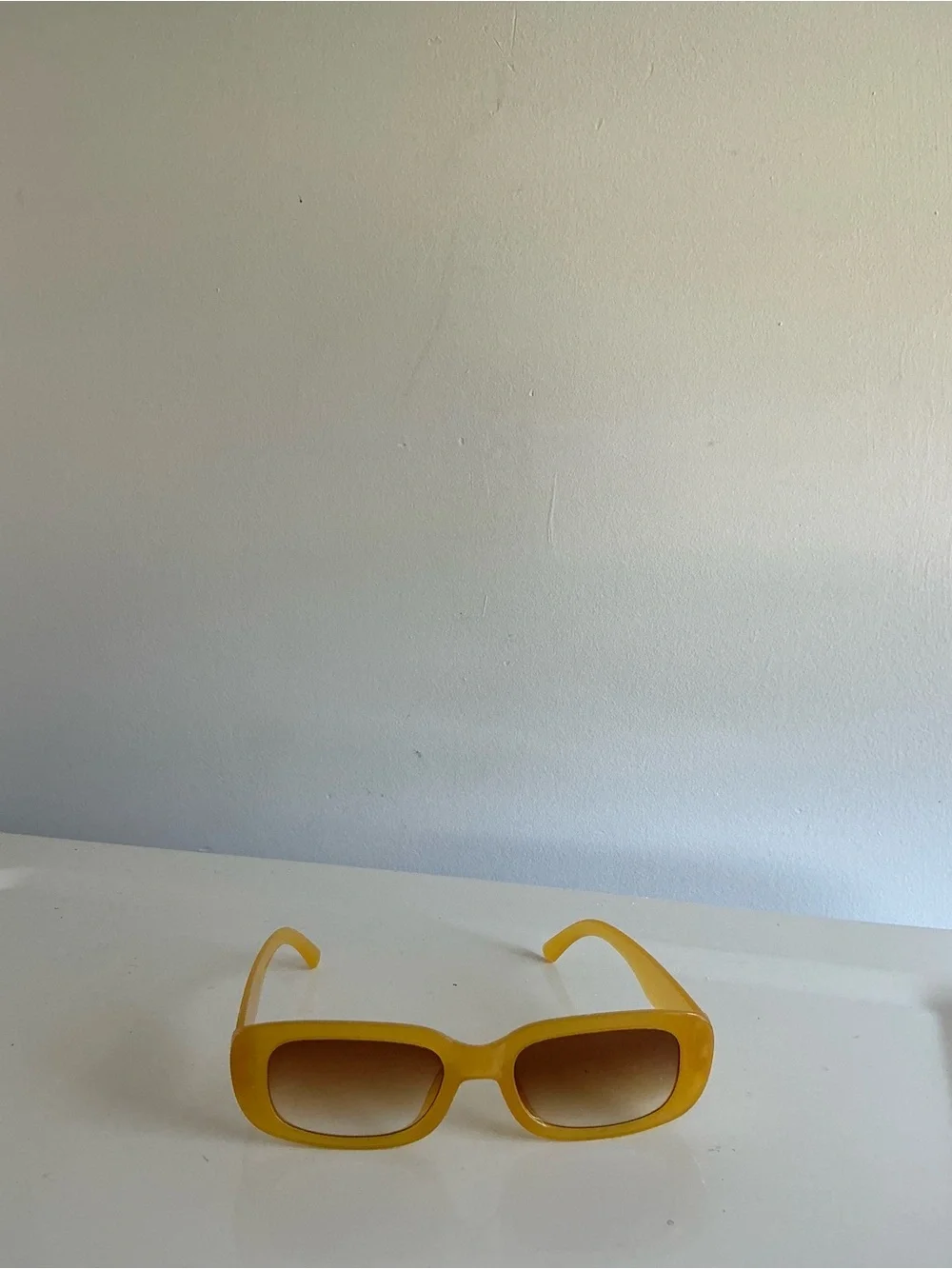 Women’s Yellow Rectangular Fashion Sunglasses